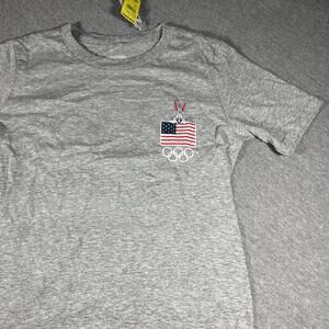 NWT Looney Tunes Team USA Surfing Team Youth Medium Gray American Flag Olympic